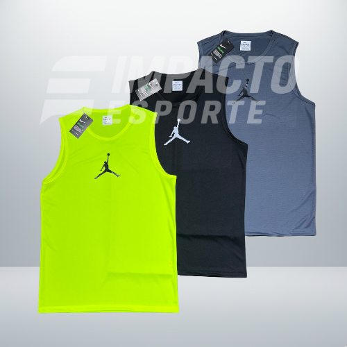 Kit 3 Regatas Masculinas Dry Fit Jordan – Linha Nike Treino Academia